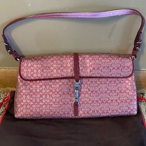 Coach Pink Mini Signature Logo Clutch